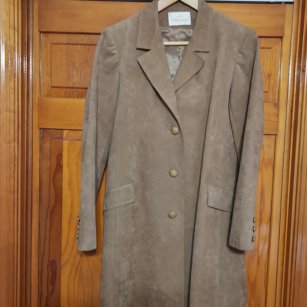 Vintage 1970's Tan Faux Suede Coat by  Abe Schrader